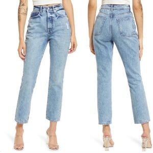 Lovers & Friends Reece High Rise Slim Straight Jeans Harland Wash Size 30 O